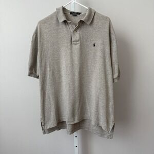 Polo Ralph Lauren Men Heather Gray Short Sleeve Polo Shirt sz M‎ Preppy Casual